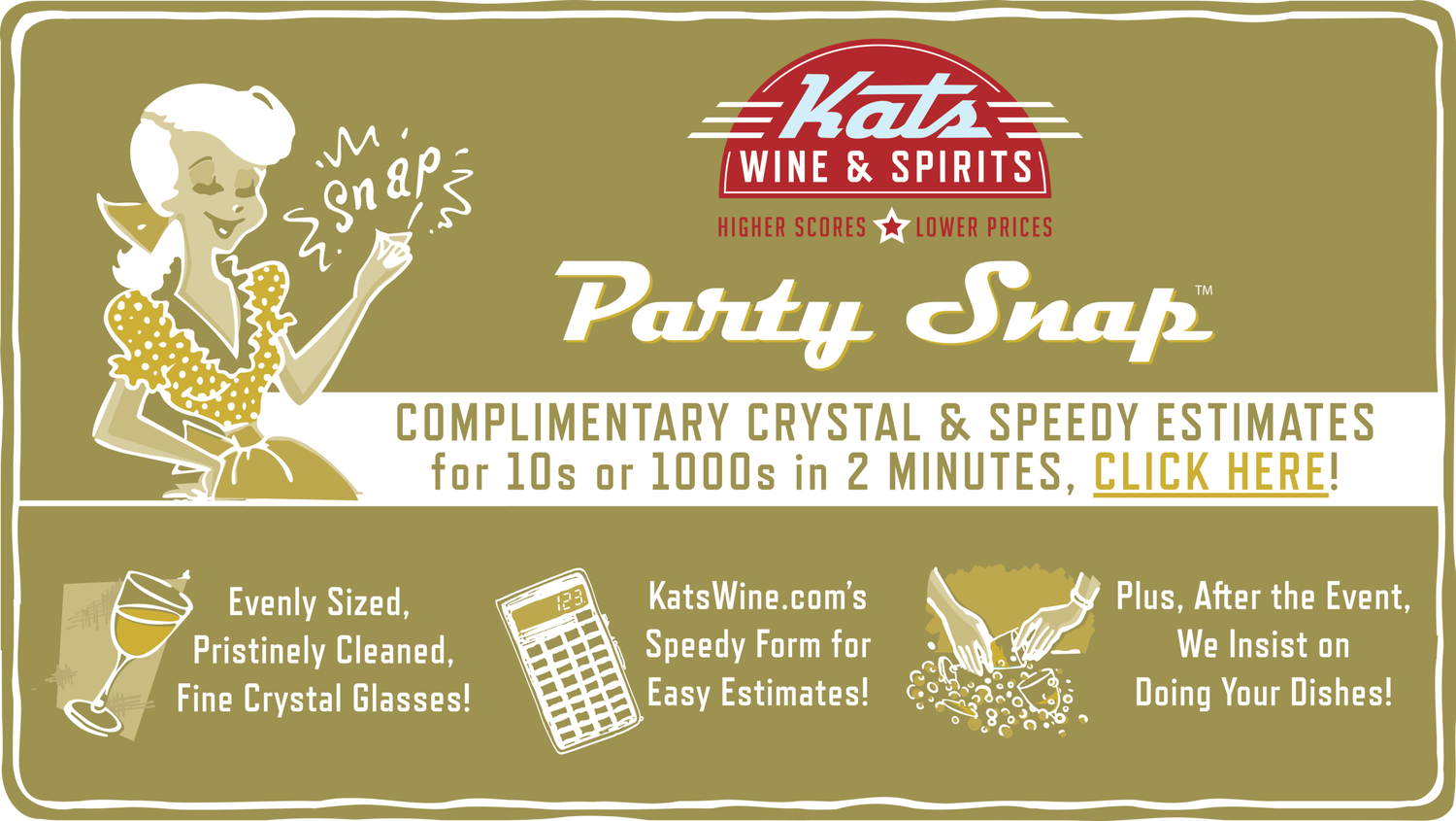 Party Snap: complimentary crystal and speedy estimates for 10s or 1000s in 2 minutes